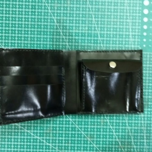 Handmade wallet from genuine cow leather in black