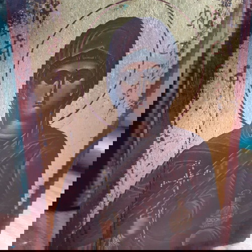 Ξύλινη εικονίτσα Αγίας Αναστασίας της Φαρμακολυτρίας σαν καινούργιο, 9x13εκ