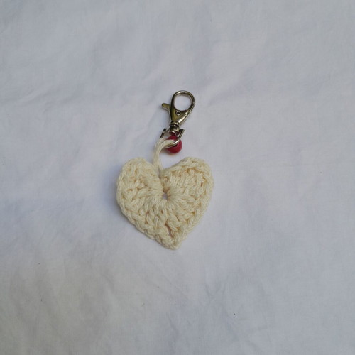 Handmade charms keychain beige