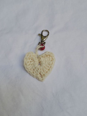 Handmade charms keychain beige