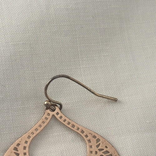 Boho rose gold drop earrings used