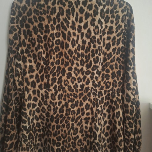 Shein animal print women's wrap top, black and brown