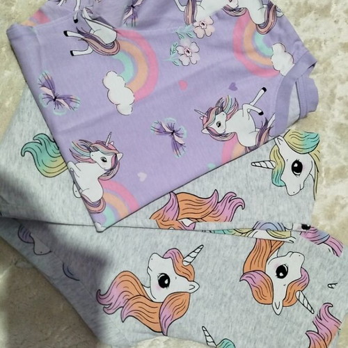 Unicorn short-sleeve top and leggings 140 cm like new, H&M