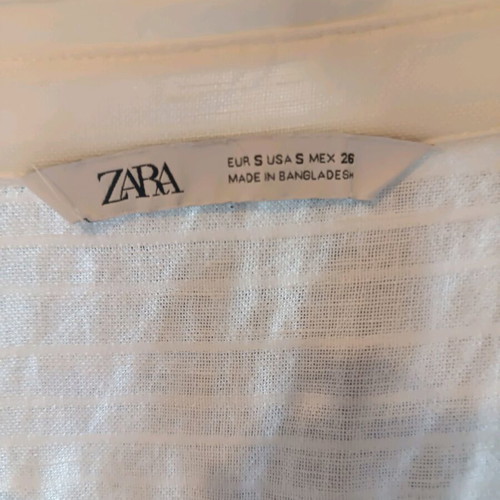 Zara white oversized shirt blouse S like new, linen blend