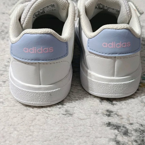 Adidas kids athletic shoes like new, leather with sticker