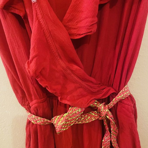 Derpouli summer dress medium red-orange