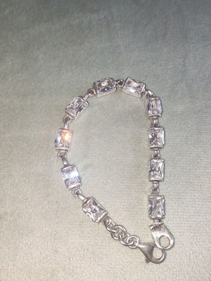 Βραχιόλι 925 ασήμι με πέτρες καινούργιο, μήκος 18 εκατοστά