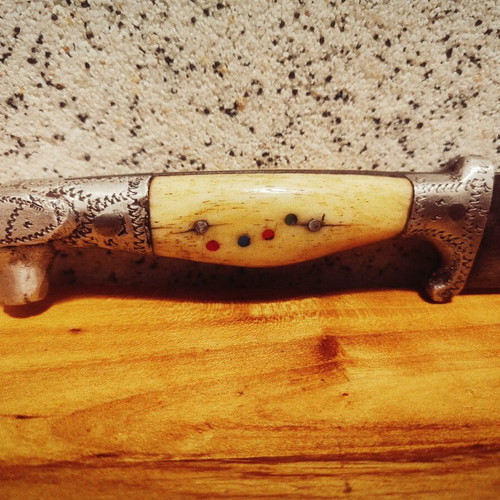 Master Dimitar Dimitrov antique decorative knife with dog head handle