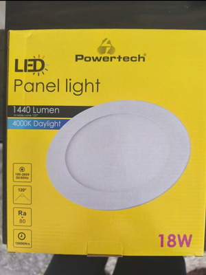 Powertech PT-1270 LED Panel Slim 18W Καινούργιο, πακέτο 6, 4000K φυσικό φως
