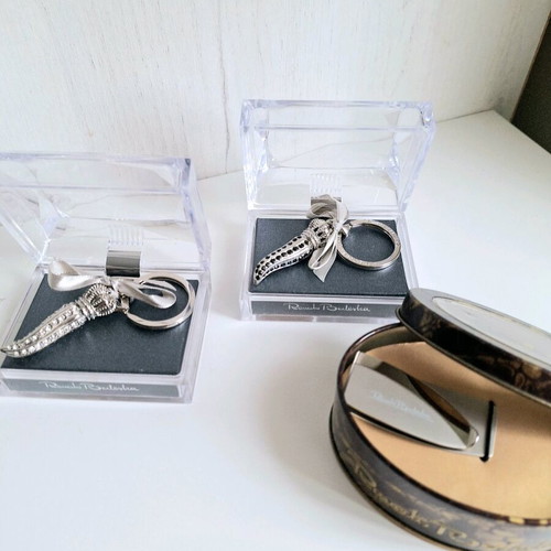 Renato Balestra keychains new, set of 3, black and white