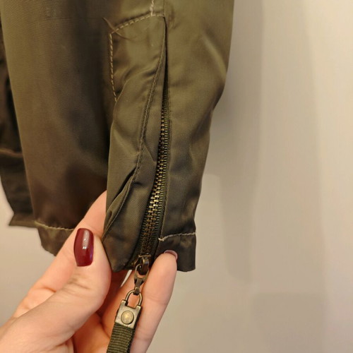 Zara windbreaker jacket used, green, with belt