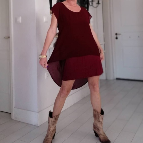 Burgundy blouse dress used, size M