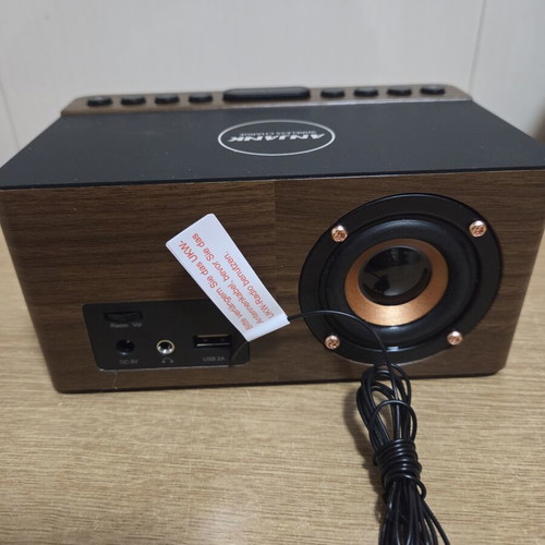 Anjank Wooden Digital LED Alarm Clock with FM Radio and Wireless Charger