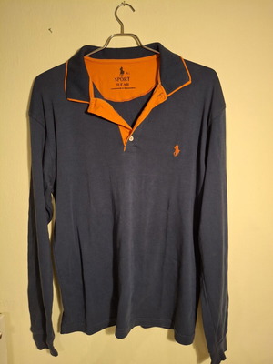 Men's mako shirt blue and orange like new, size L