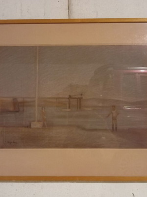 Painting Lavrio by Giannis Migadis like new