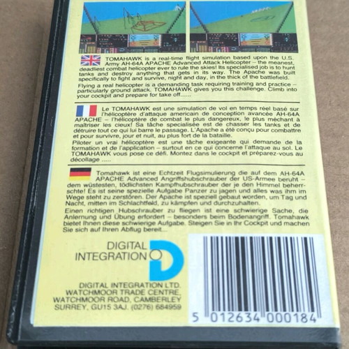 Tomahawk (Digital Integration) Amstrad Disk like new