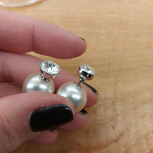 Oliver Weber earrings with pearls and Swarovski stones new