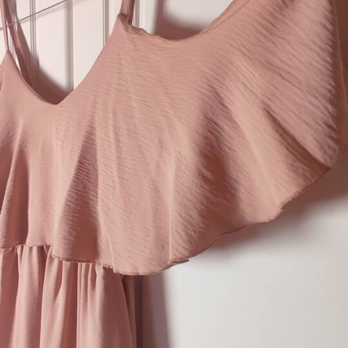 Off Shoulder Dress with Ruffles like new, Pink or Sky Blue, S/M