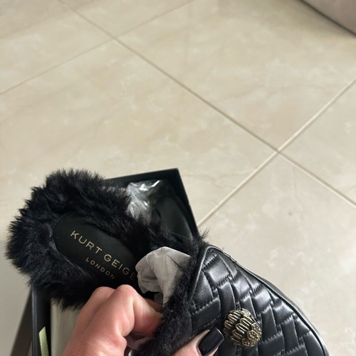 Mules winter used Kurt Geiger black leather with fur size 40