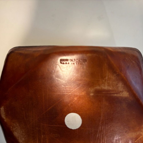 Leather card case used, made in Italy