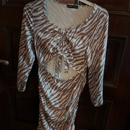 Zebra Print Mini Dress Shein like new, cut out detail