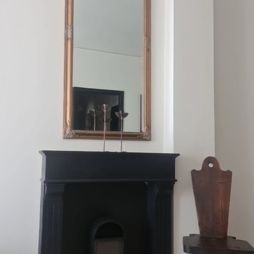 Large gold full-length mirror