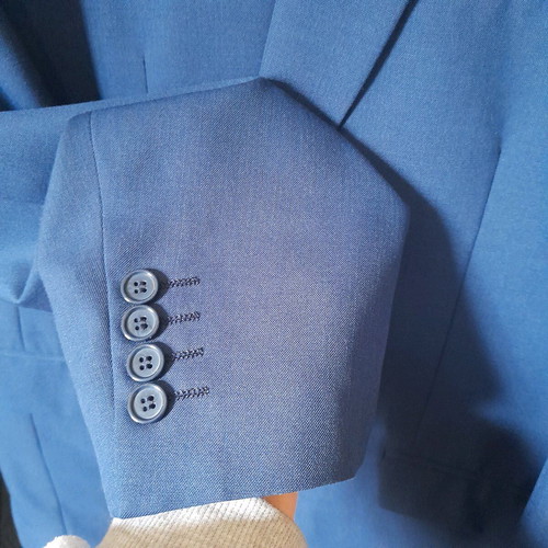 Berto Sezo suit used, blue, size L with tie and pocket square