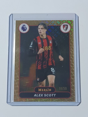 Topps Merlin Premier League 2026 Alex Scott Gold Refractor card near mint