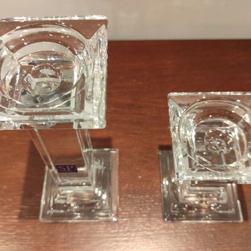 Set of 2 crystal candlesticks SP Crystal Selections like new