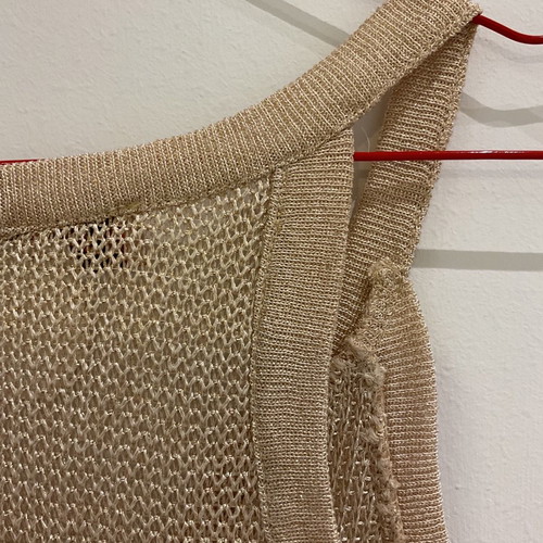 Danoff evening gold knitted blouse used, one size