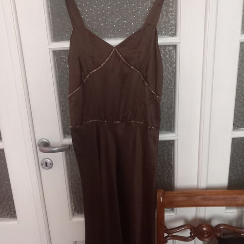 Sarah Lawrence dress size large satin brown new, formal wear
