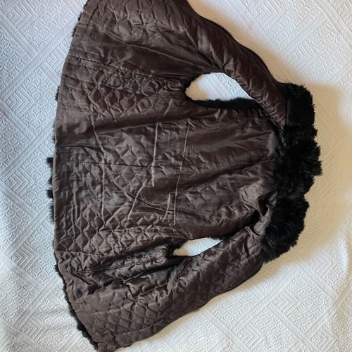 Fur vest used, black, size L