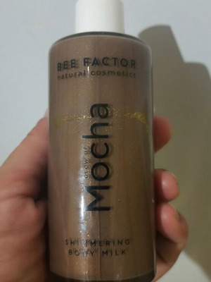 Mocha moisturizing body cream with glitter and fragrance, missing some