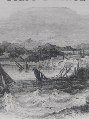 Woodcut 1840 Corfu used from museo scientifico