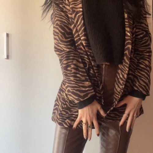 Shein leopard print blazer jacket new, size S, velvet-like
