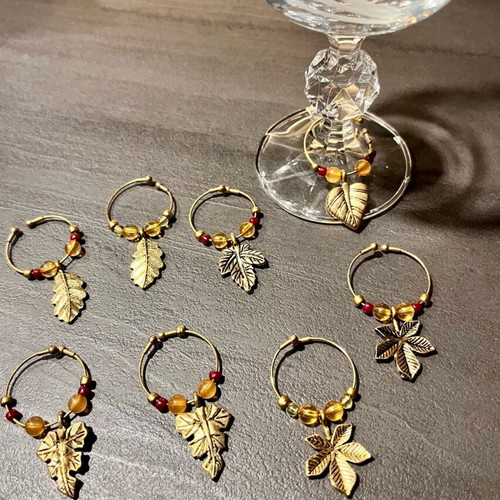 Handmade Wine Glass Charms set of 8 like new