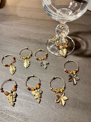Handmade Wine Glass Charms set of 8 like new