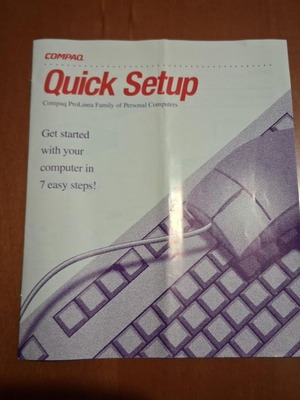 Compaq Quick Setup manual used