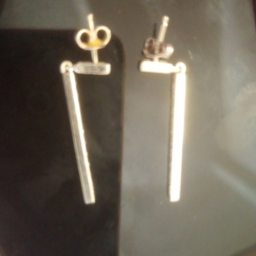 White gold women's earrings 14k with zircon stones used