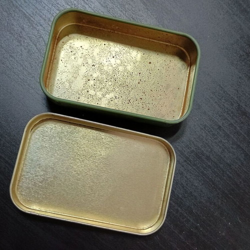 Metal boxes used, set of 3 vintage tins