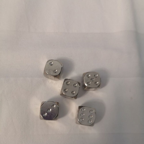 Metal dice set used, pack of 5
