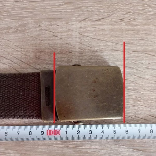 Khaki Belt - Length: 115.5cm (110 up to the buckle)