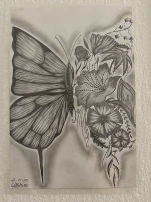 Sketch with pencil new, handmade