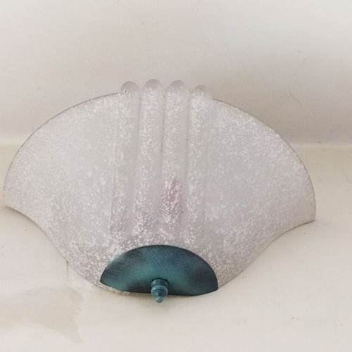 Wall light new with antique glass and green metal