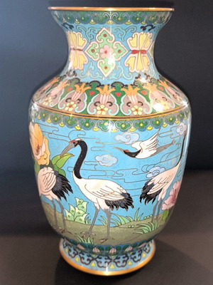 Vintage Cloisonne vase used 23cm