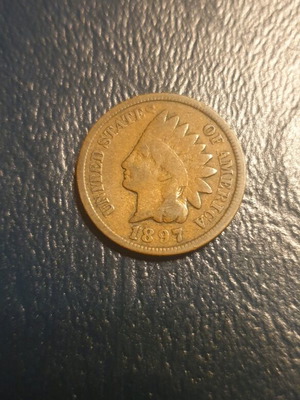 1897 Indian Head copper cent used