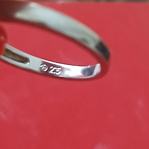 Solitare ring 925 silver 17 mm like new