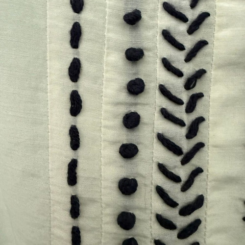 Weekend Max Mara white blouse with blue and black embroidery, like new