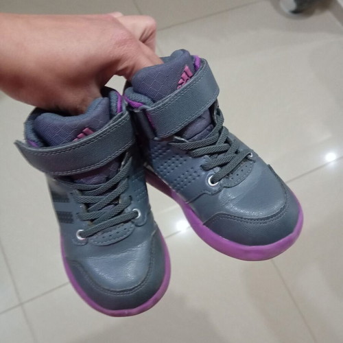 Adidas girls' boots size 23 like new, gray purple athletic