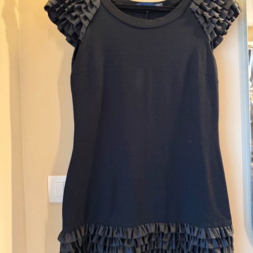 Black mini dress with ruffle details like new